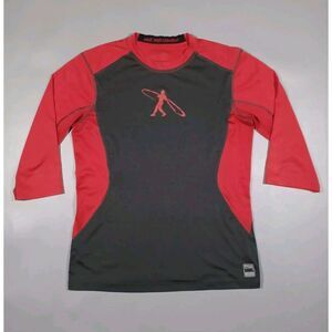 Nike Shirt Mens L Red‎ Gray Pro Combat Swingman Ken Griffey Jr